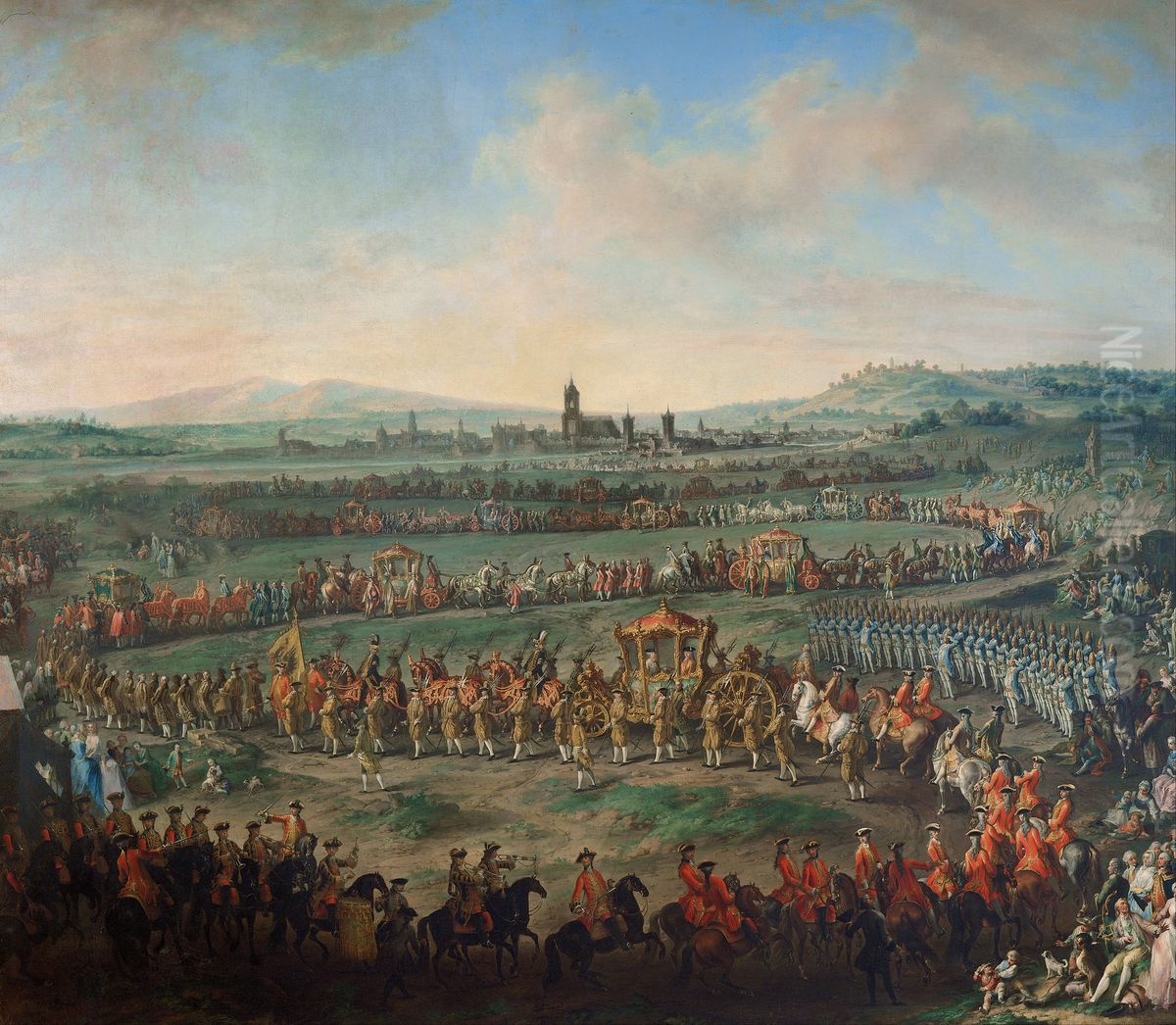 Einzug von Joseph II. (1741-1790) zur Kronung in Frankfurt Oil Painting by Martin van Meytensand workshop