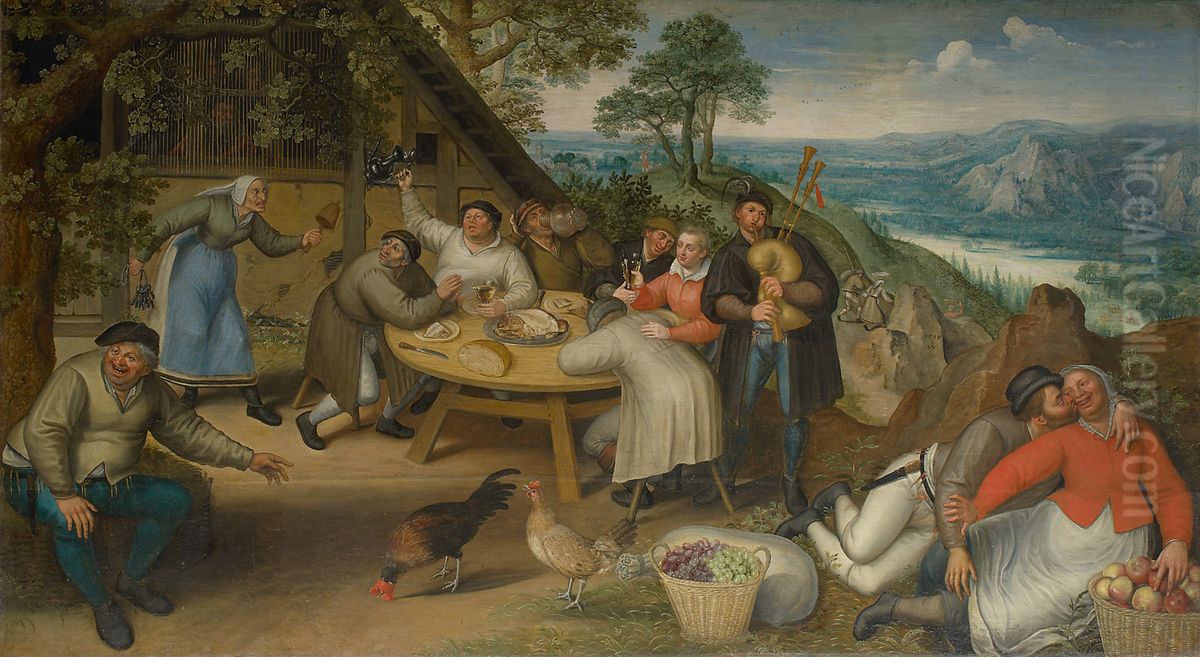 Peasant tavern Oil Painting by Lucas van Valckenborch