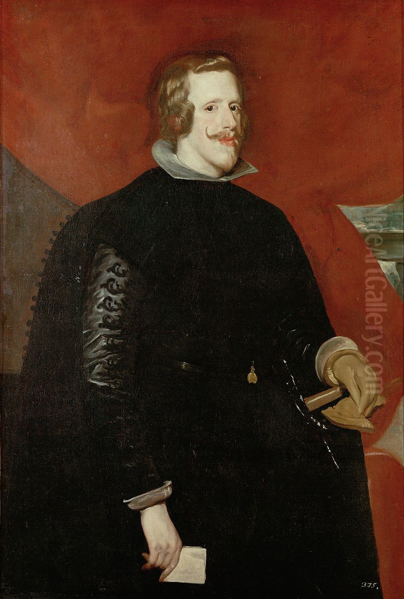 Konig Philipp IV. von Spanien (1605-1665) Oil Painting by Diego Rodriguez de Silva y Velazquez
