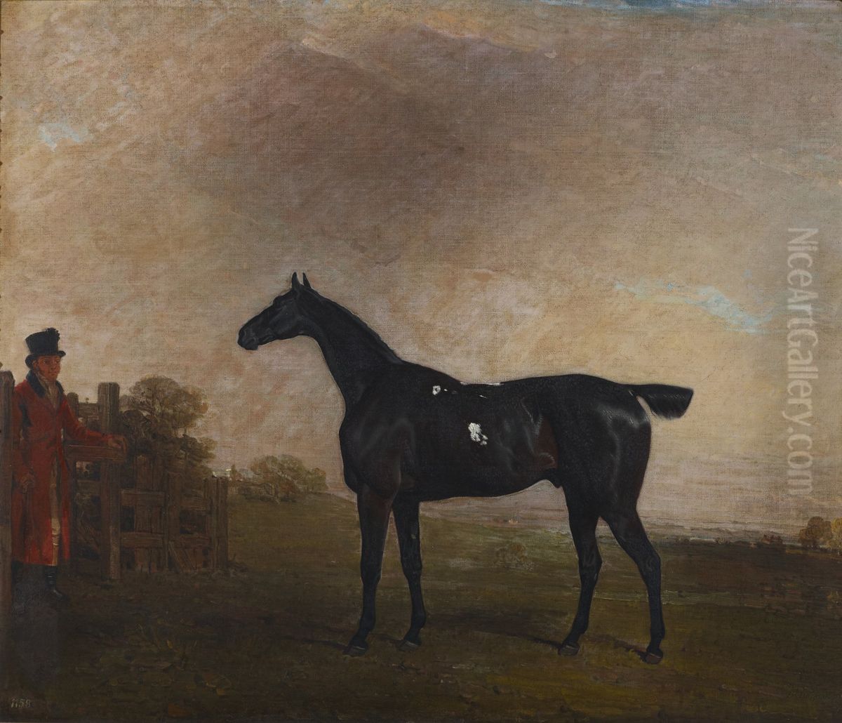A Black Horse Oil Painting by Benjamin Marshall