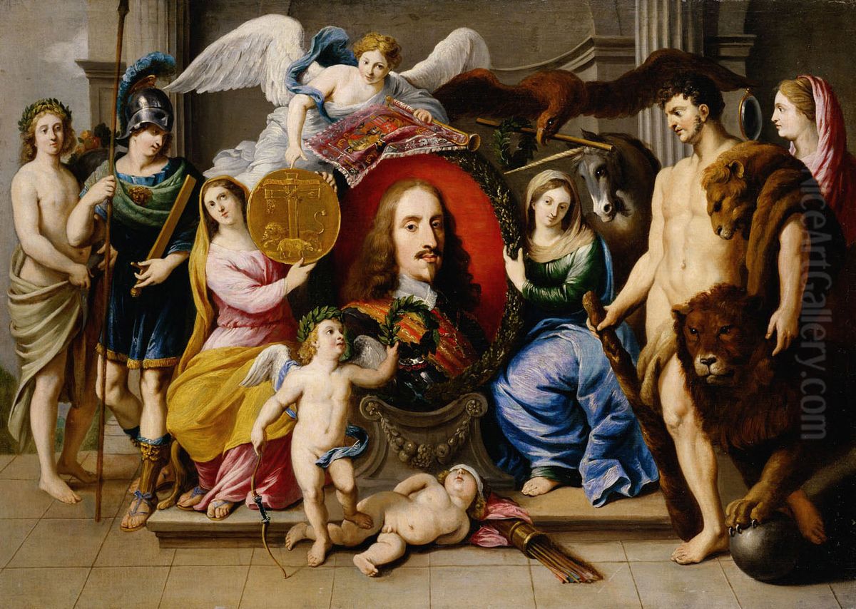Allegory on Archduke Leopold Wilhelm (1614-1662) Oil Painting by Jan van den Hoecke