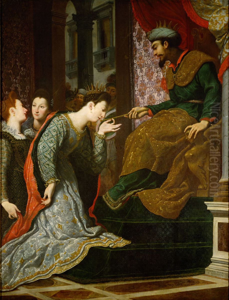 Esther vor Ahasver Oil Painting by Gregorio Pagani