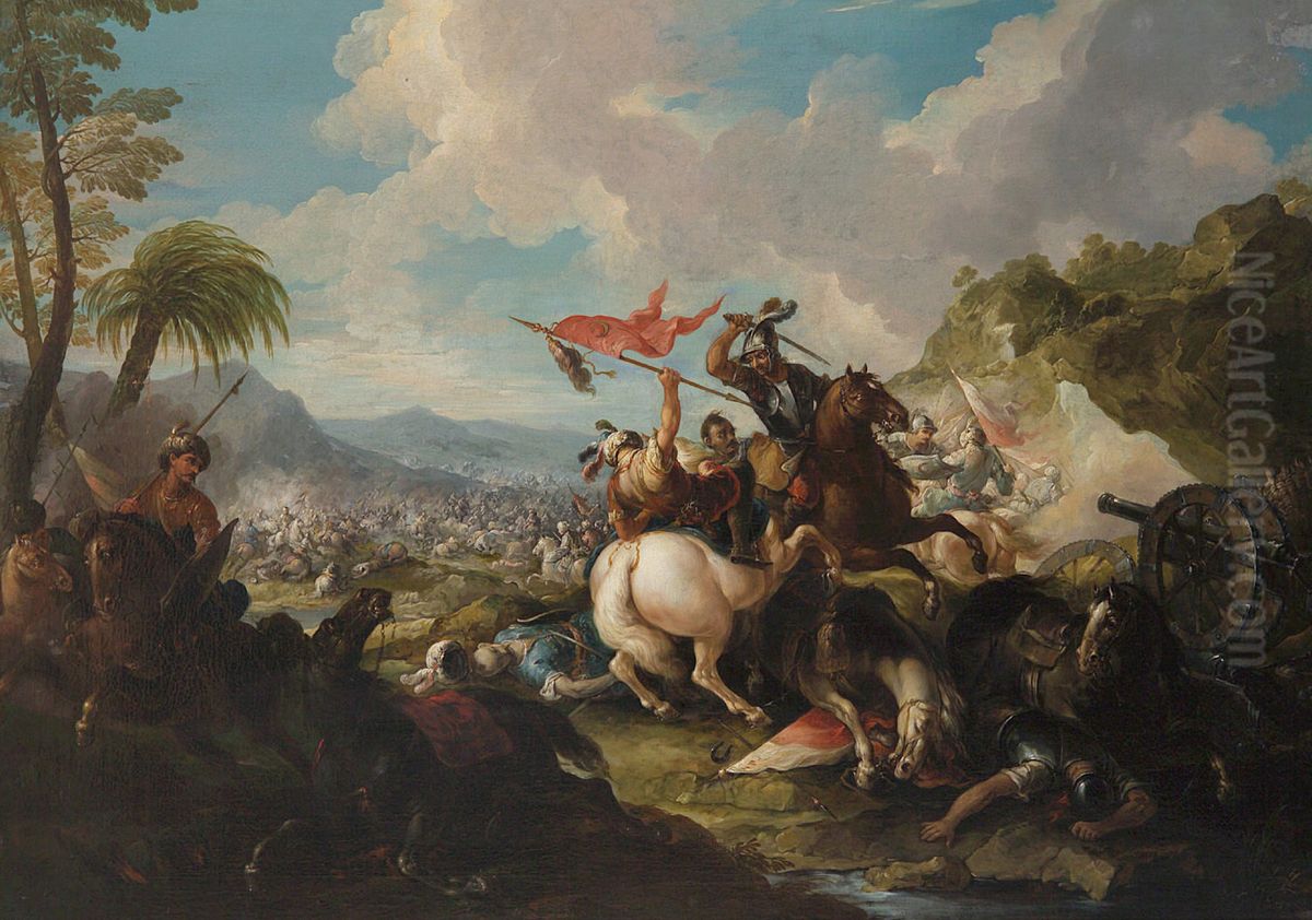 Turkenschlacht Oil Painting by Jacques-Ignace Parrocel