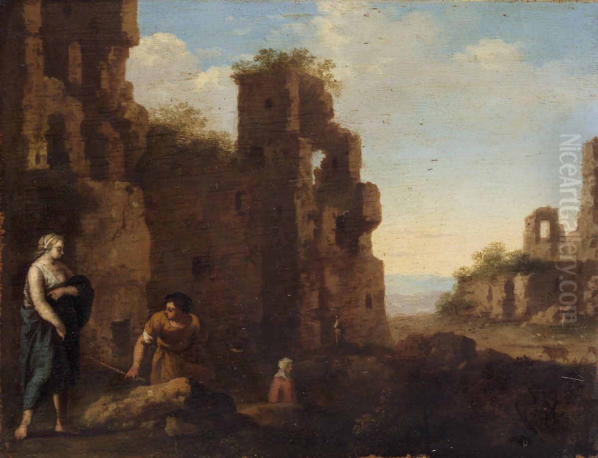 Ruinenlandschaft mit Staffage Oil Painting by Cornelius van Poelenburgh