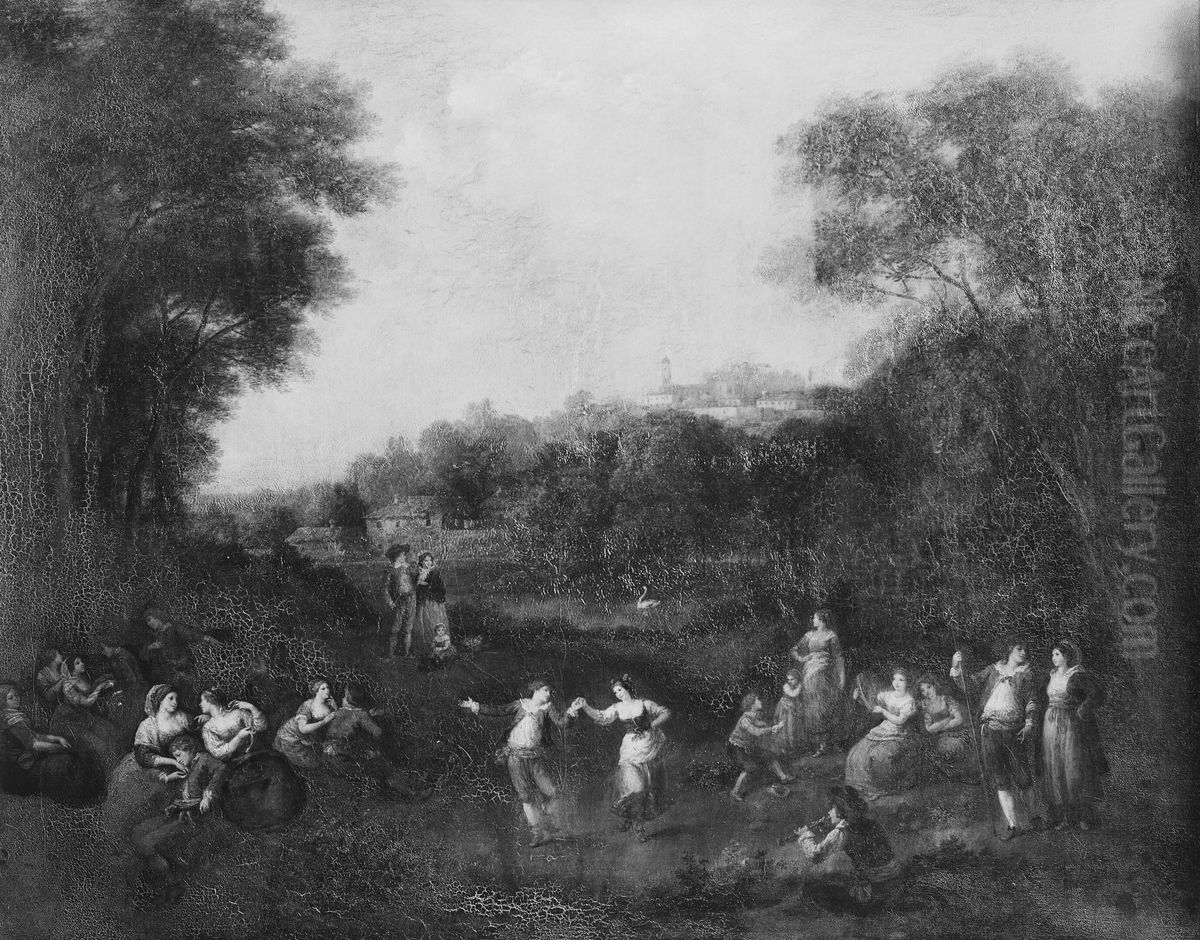 A Country Dance Oil Painting by Francesco Zuccarelli