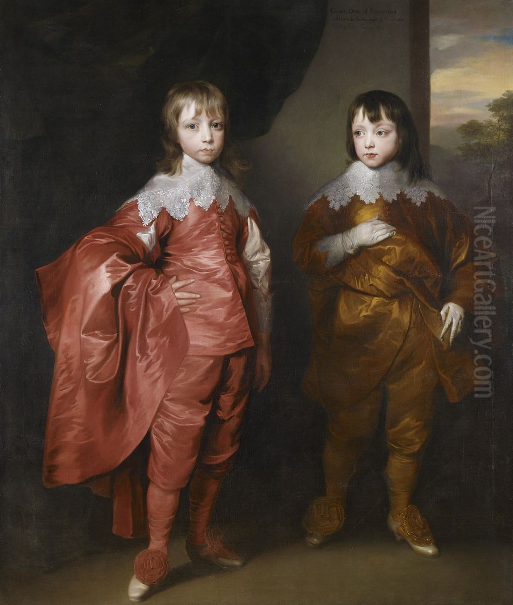 George Villiers, 2nd Duke of Buckingham (1628-87), and Lord Francis Villiers (1629-48) Oil Painting by Christopher William Hunneman