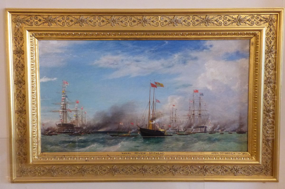 The Naval Review at Spithead, 23 April 1856 Oil Painting by George Housman Thomas