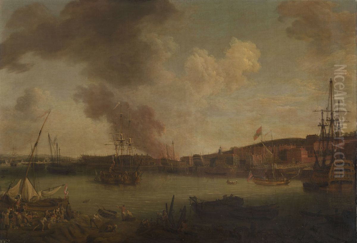 The Dockyard at Chatham Oil Painting by Richard Paton