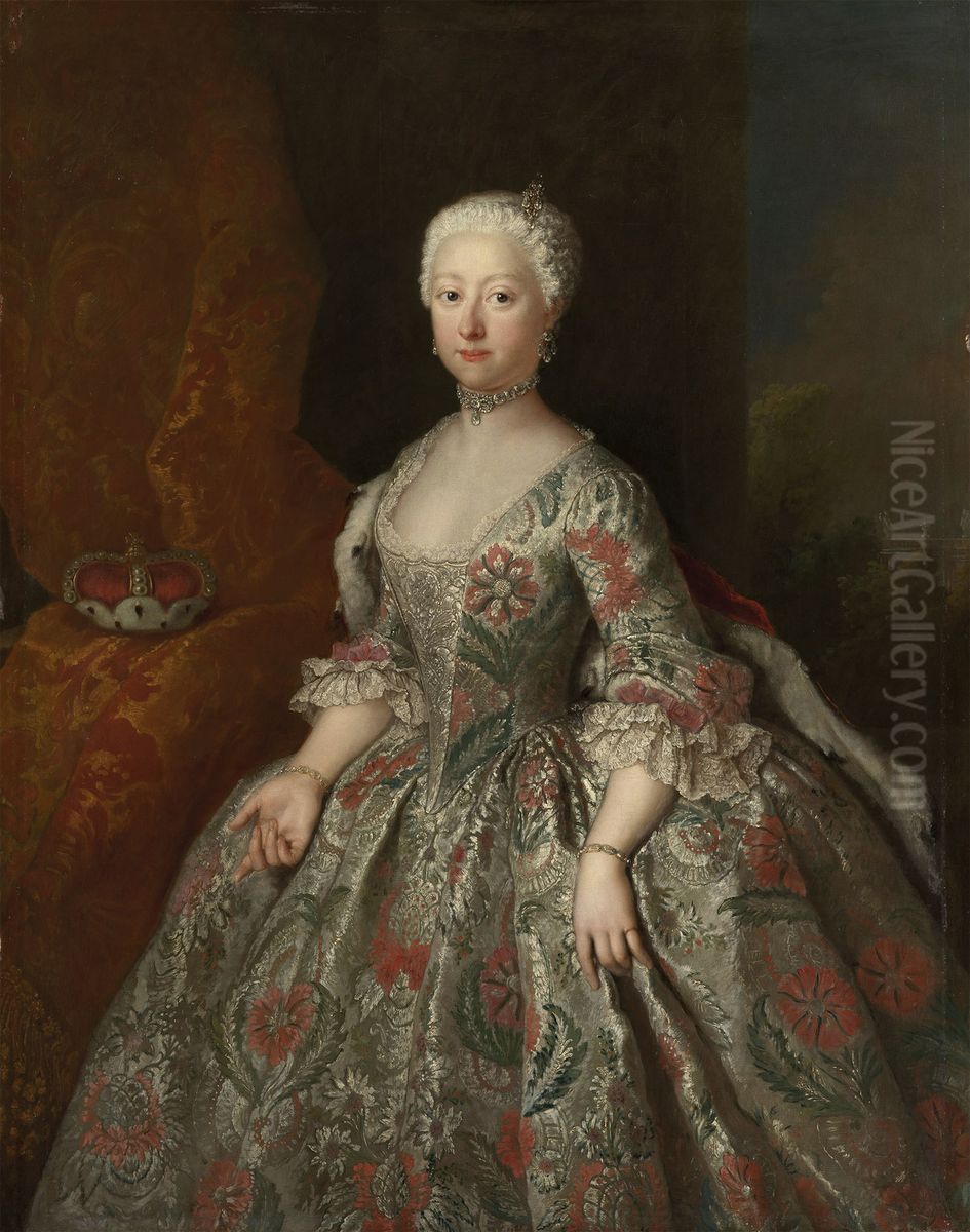 Frederica, Duchess of Saxe-Weissenfels (1715-1775) Oil Painting by Antoine Pesne