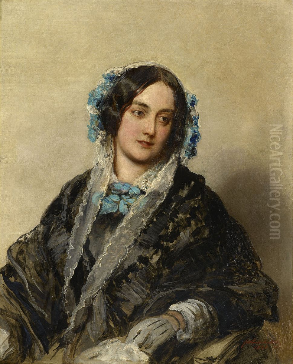 Frances, Countess of Gainsborough (1814-1885) Oil Painting by Franz Xavier Winterhalter