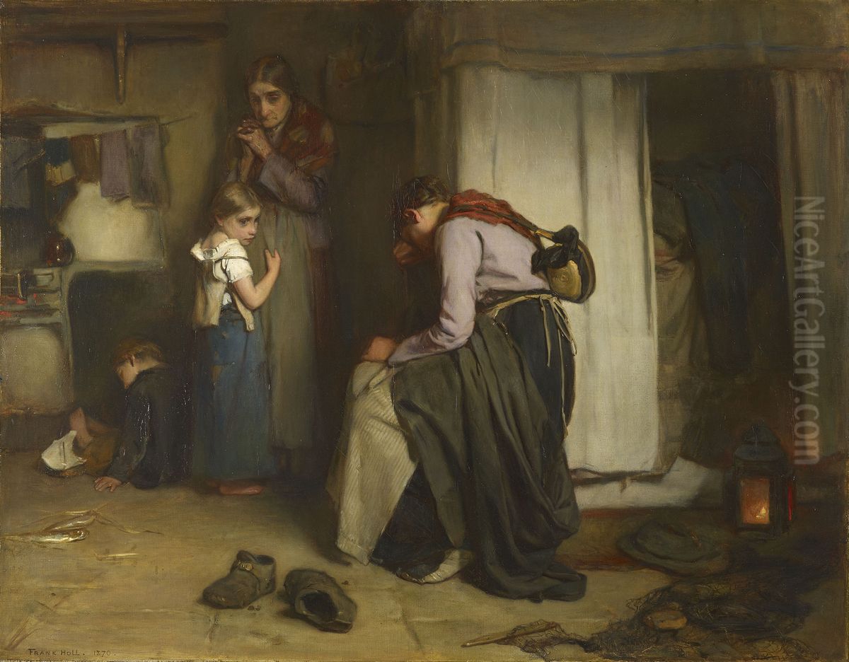 'No Tidings from the Sea' Oil Painting by Francis Montague Holl