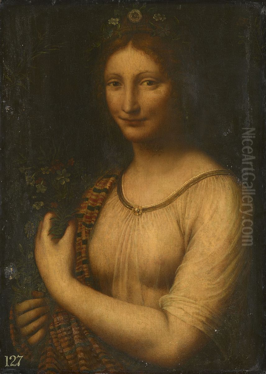 Flora Oil Painting by Bernardino Luini