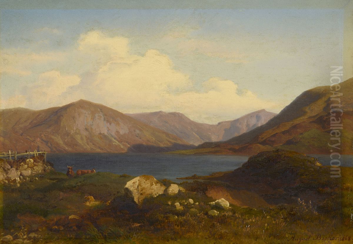 Loch Callater Oil Painting by August Becker