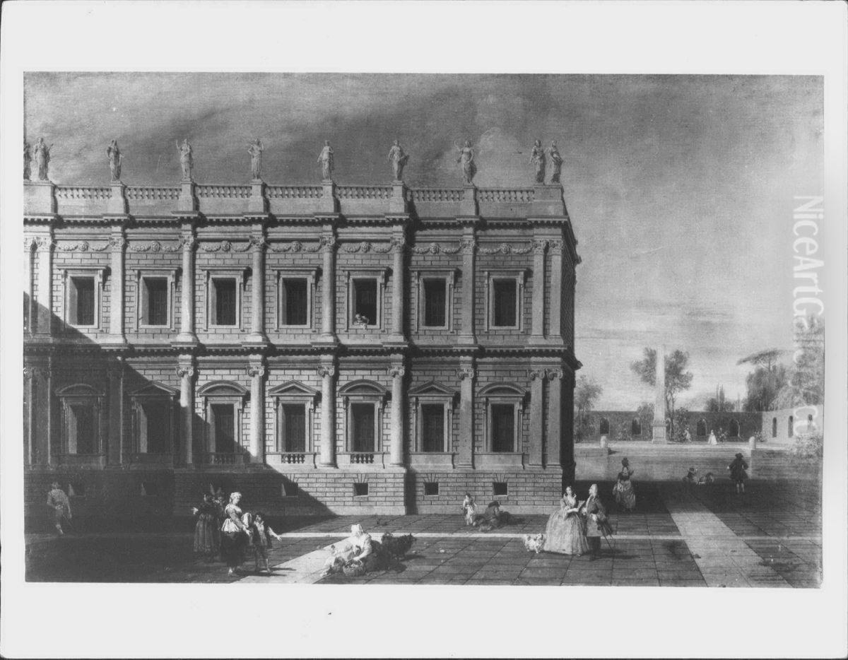 View of the Banqueting House, Whitehall Oil Painting by Antonio Visentini