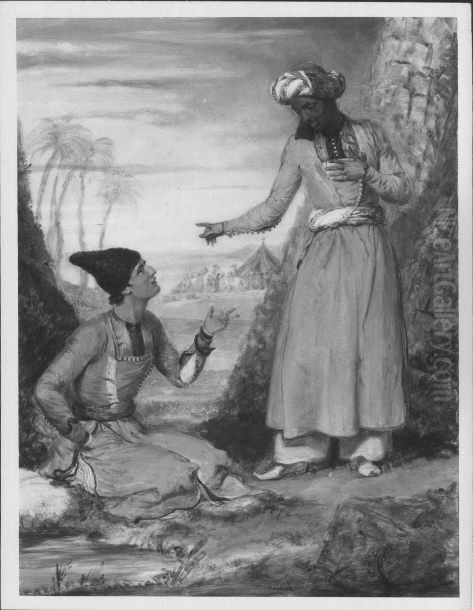 Two Arab Servants Oil Painting by George Hayter