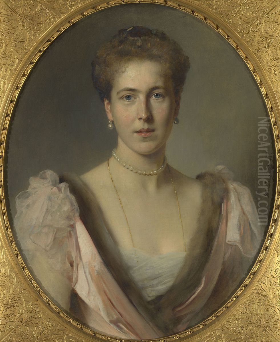 Princess Alexandra of Edinburgh, Princess of Hohenlohe-Langenburg (1878-1942) Oil Painting by Baron Heinrich von Angeli