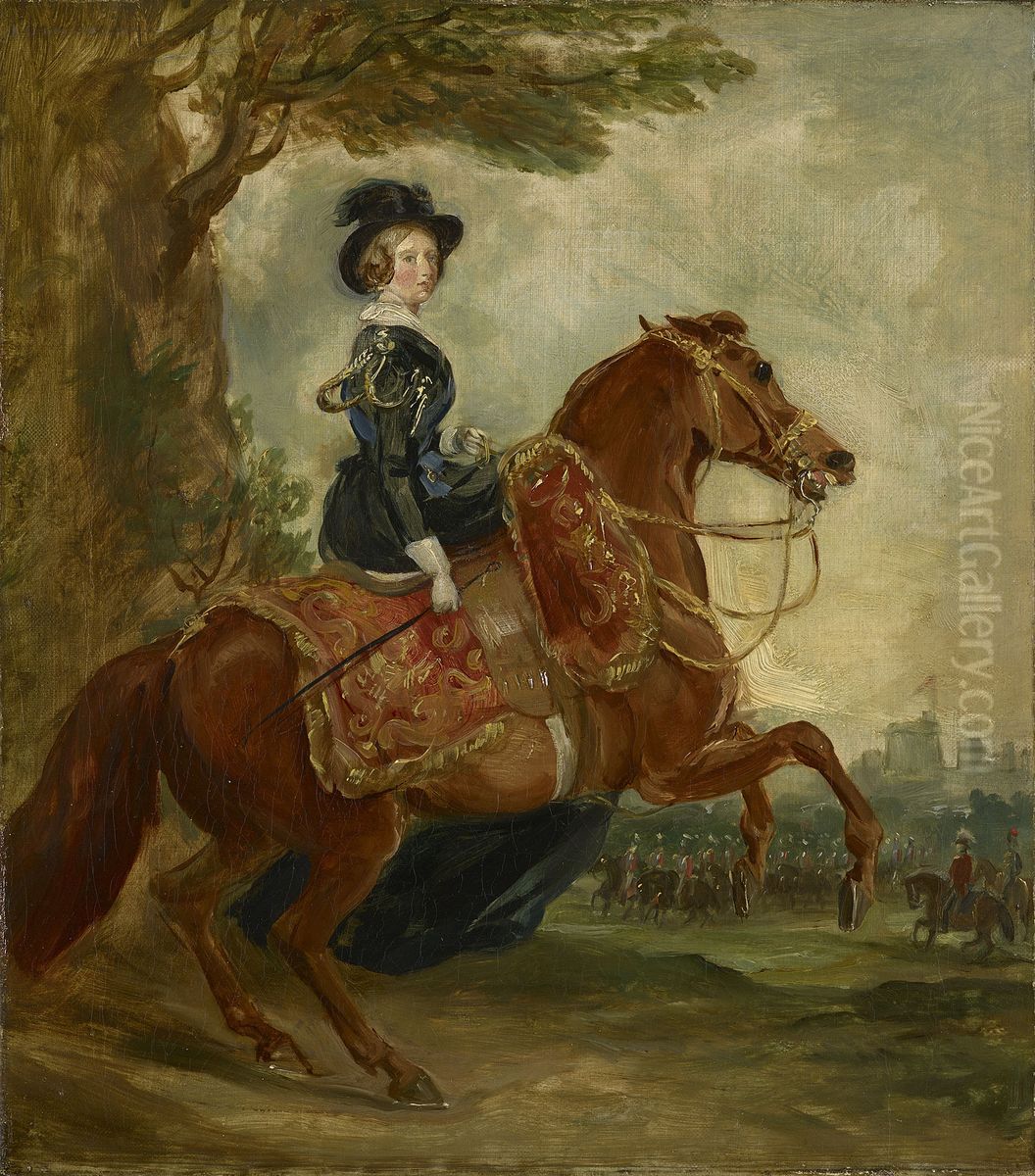 Queen Victoria (1819-1901) on Horseback Oil Painting by Francis Grant