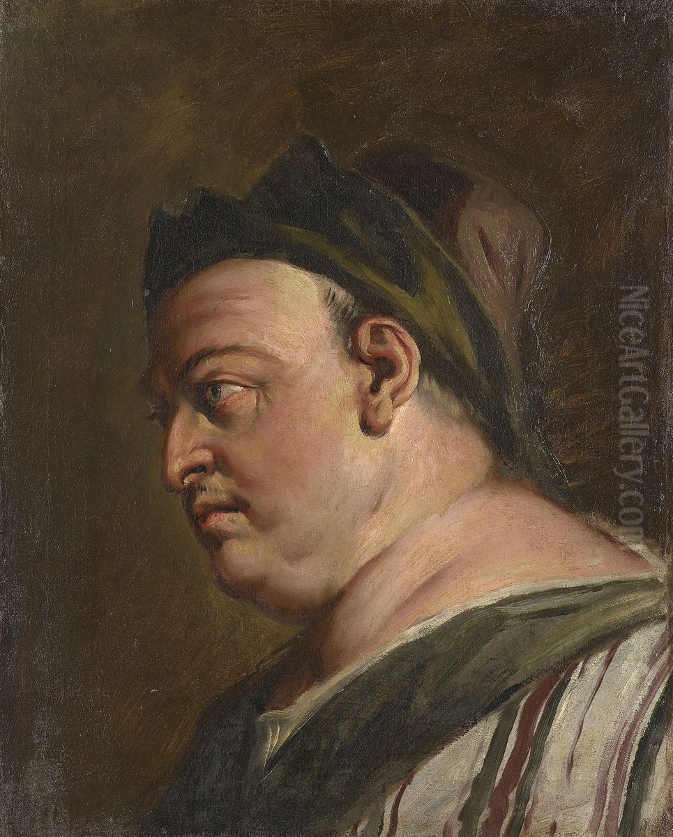 Head of a Man in Profile (a Steward?) Oil Painting by Sebastiano Ricci