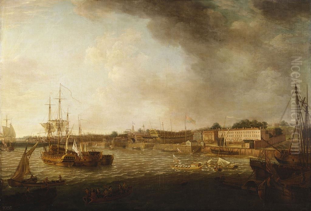 The Dockyard at Woolwich Oil Painting by Richard Paton