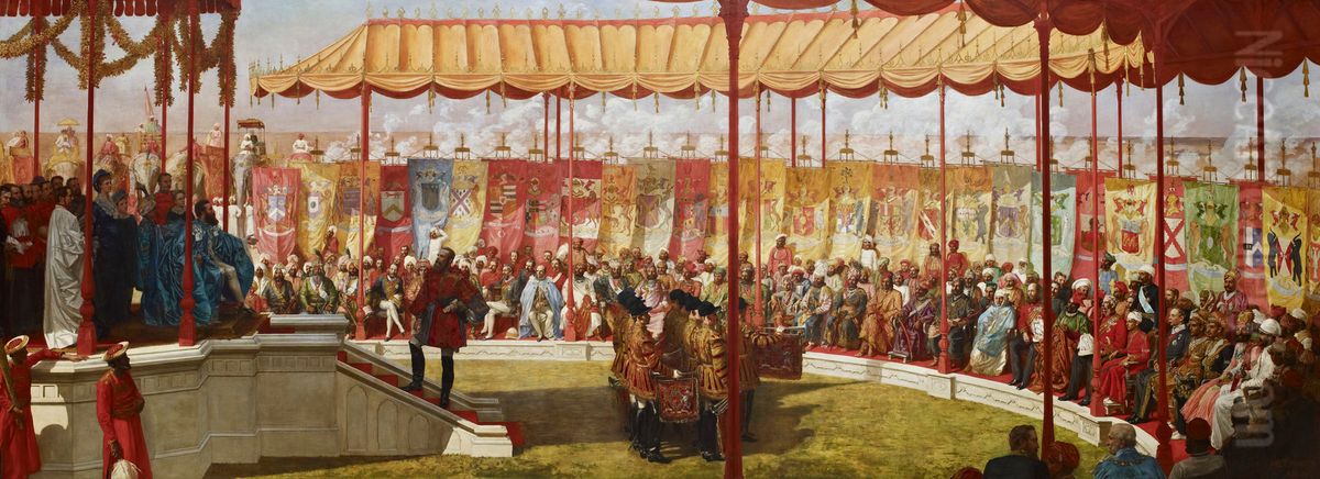 The Imperial Assemblage held at Delhi, 1 January 1877 Oil Painting by Valentine Cameron Prinsep