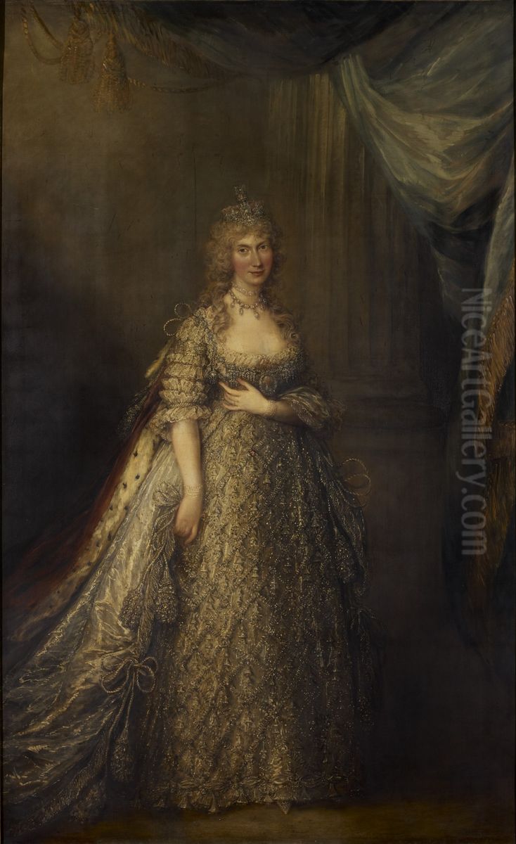 Caroline of Brunswick(1768-1821) when Princess of Wales Oil Painting by Gainsborough Dupont