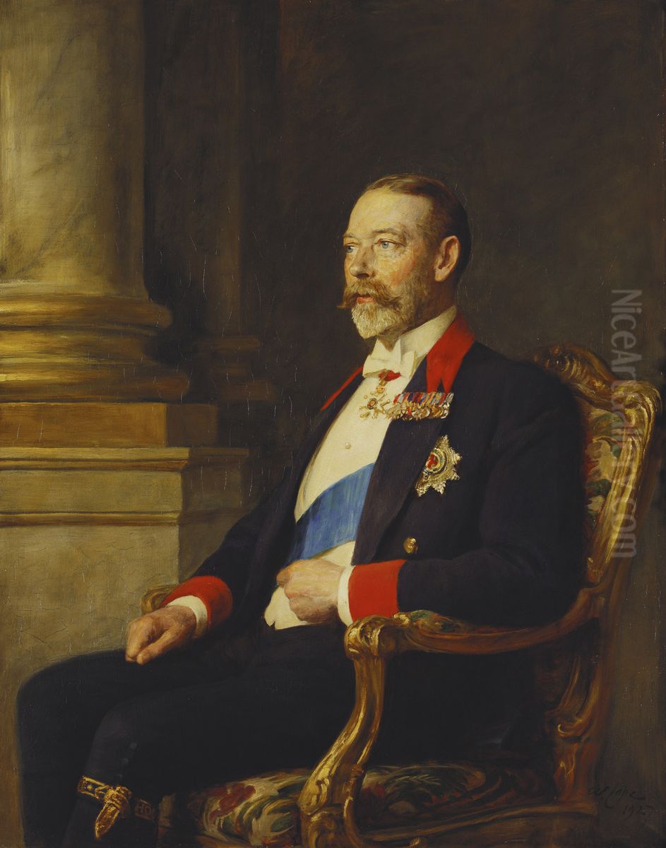 King George V (1865-1936) Oil Painting by Arthur Stockdale Cope