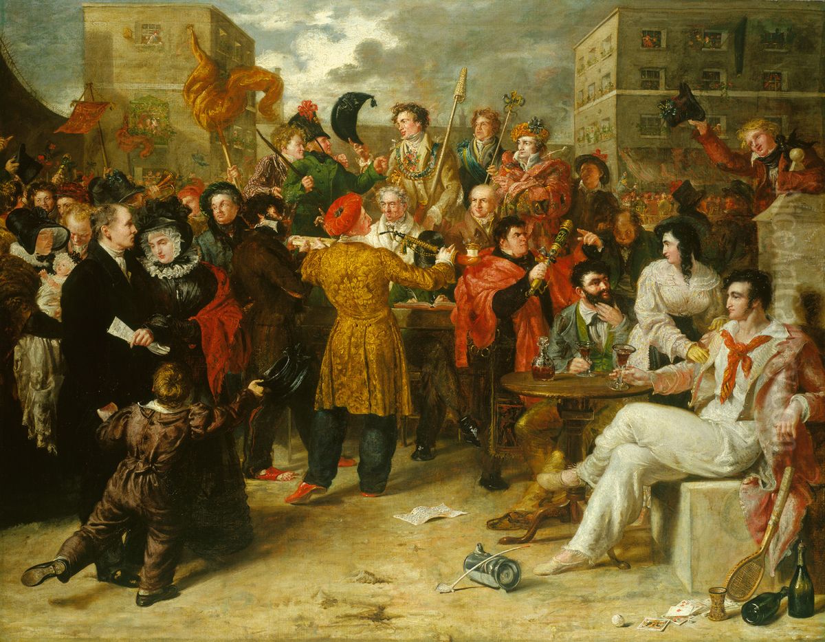 The Mock Election Oil Painting by Benjamin Haydon