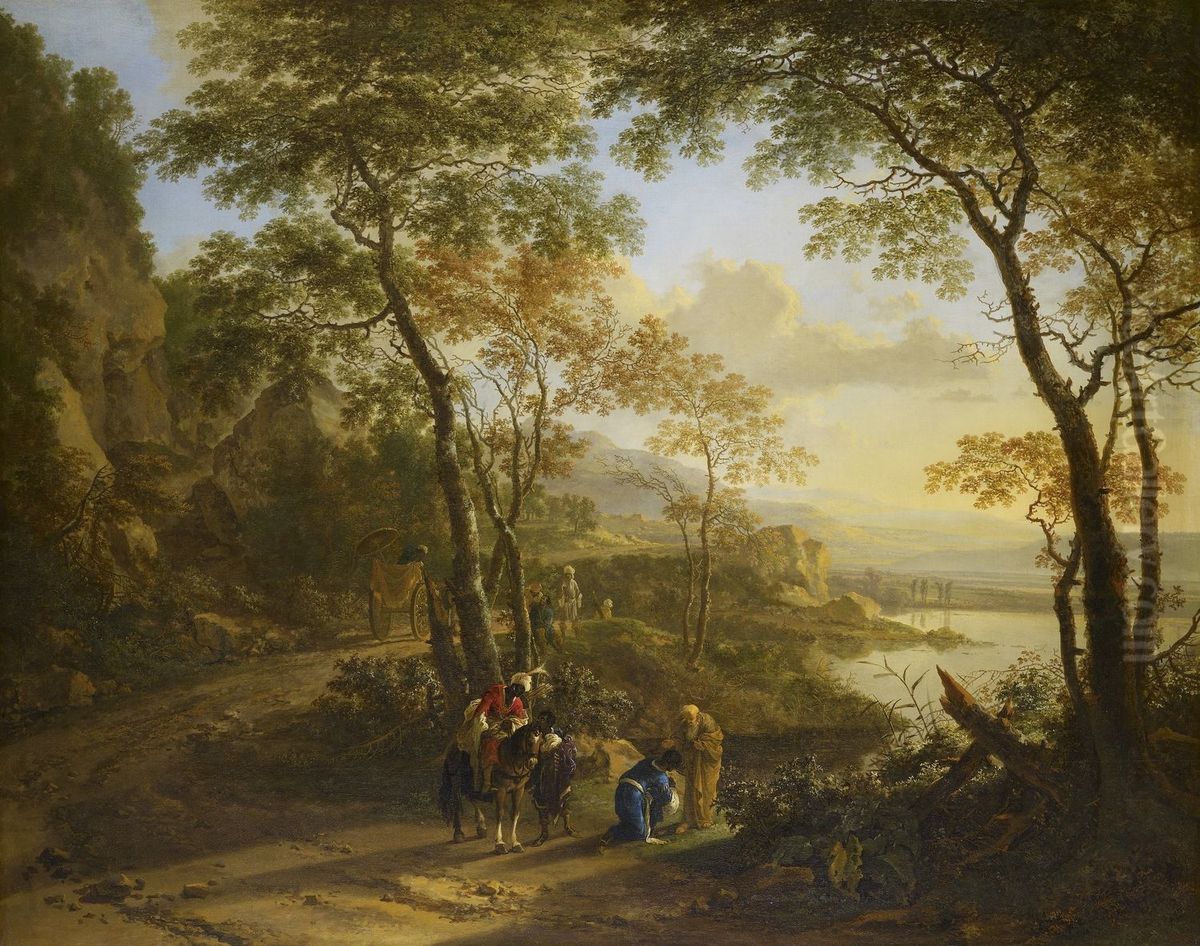 Landscape with St Philip Baptizing the Eunuch Oil Painting by Jan Both