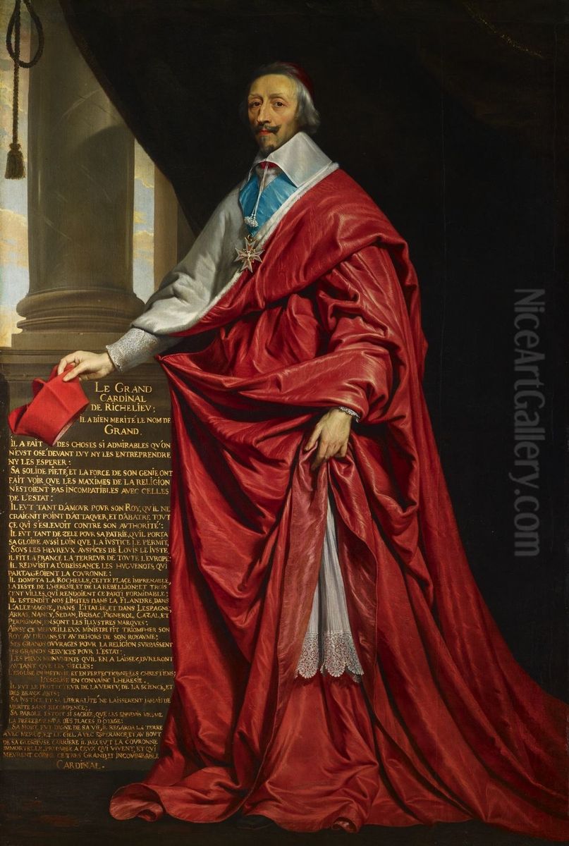Armand, Cardinal Richelieu (1585-1642) Oil Painting by Philippe de Champaigne