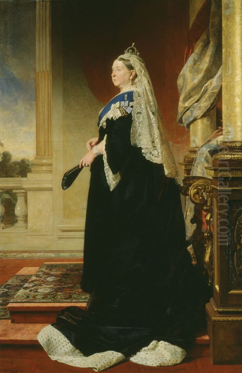 Queen Victoria (1819-1901) Oil Painting by Baron Heinrich von Angeli