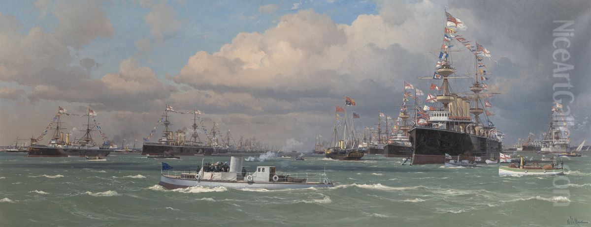 The Naval Review at Spithead, 26 June 1897 Oil Painting by Eduardo de Martino