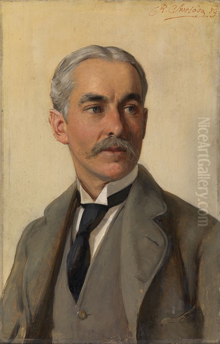 Lt.Col. Sir Fleetwood Edwards (1842-1910) Oil Painting by Rudolf Swoboda