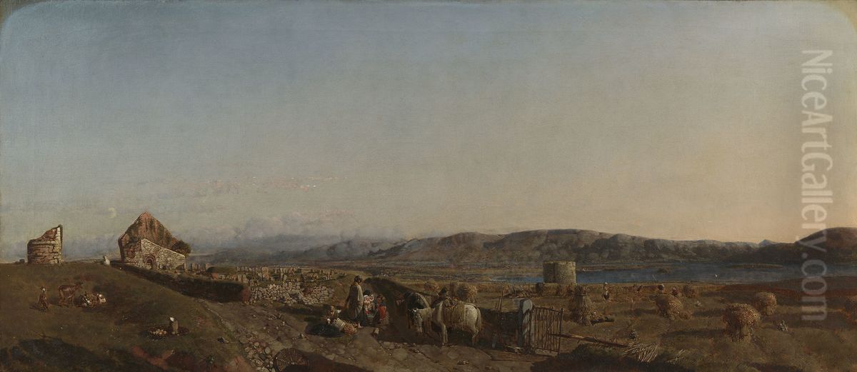 a View of the Lower Lake Oil Painting by Henry Mark Anthony