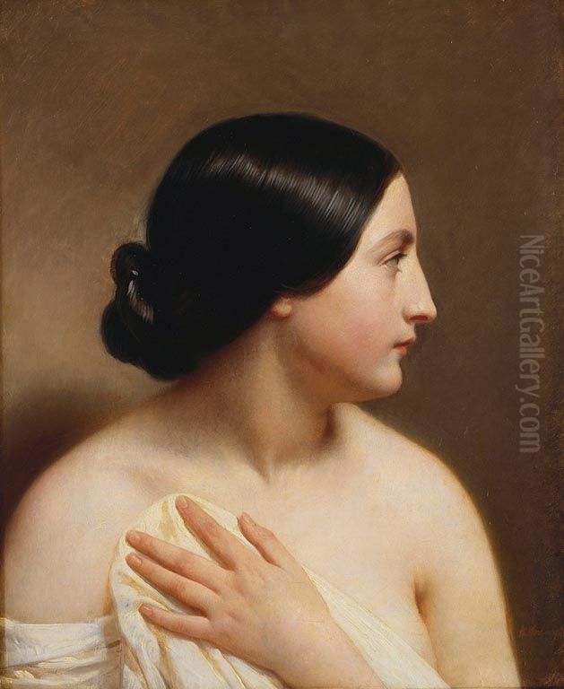 La Pudeur Oil Painting by Hermann Winterhalter