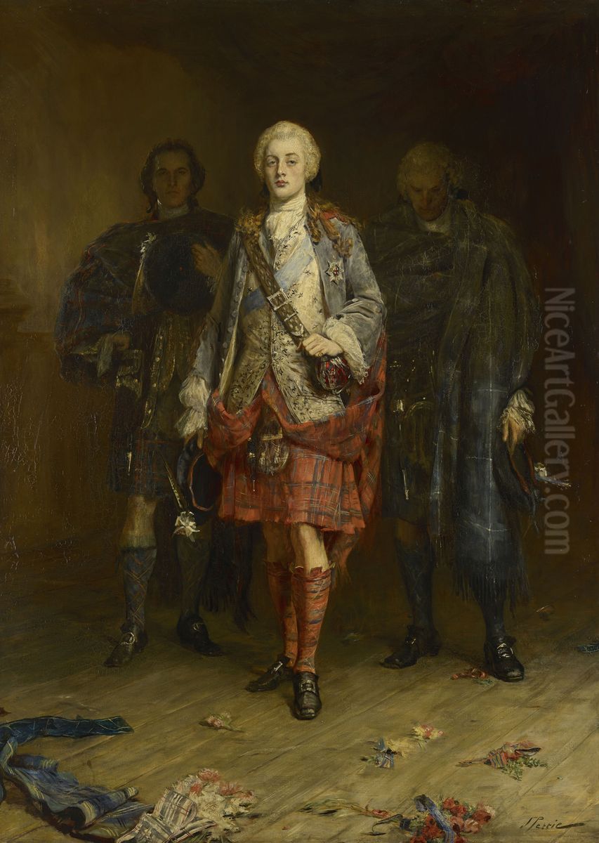Bonnie Prince Charlie Entering the Ballroom at Holyroodhouse Oil Painting by John Pettie