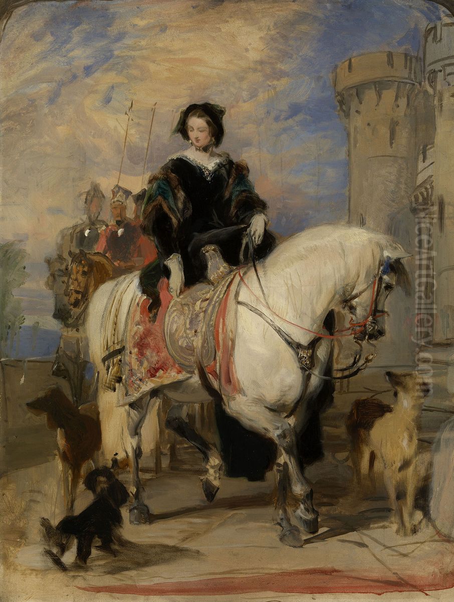 Queen Victoria (1819-1901) on Horseback Oil Painting by Sir Edwin Henry Landseer