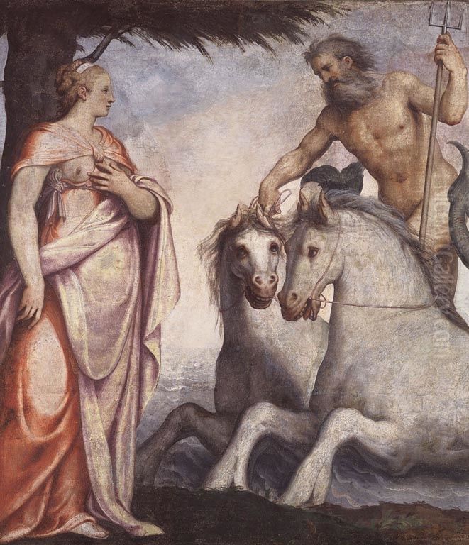 Neptune and Caenis Oil Painting by Lattanzio Gambara