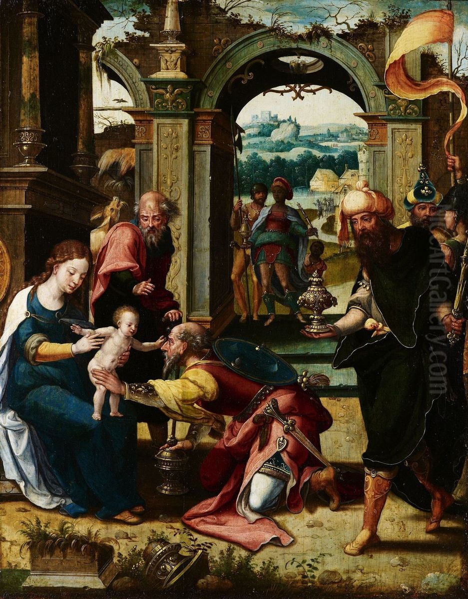 The Adoration of the Kings Oil Painting by Pieter Coecke Van Aelst