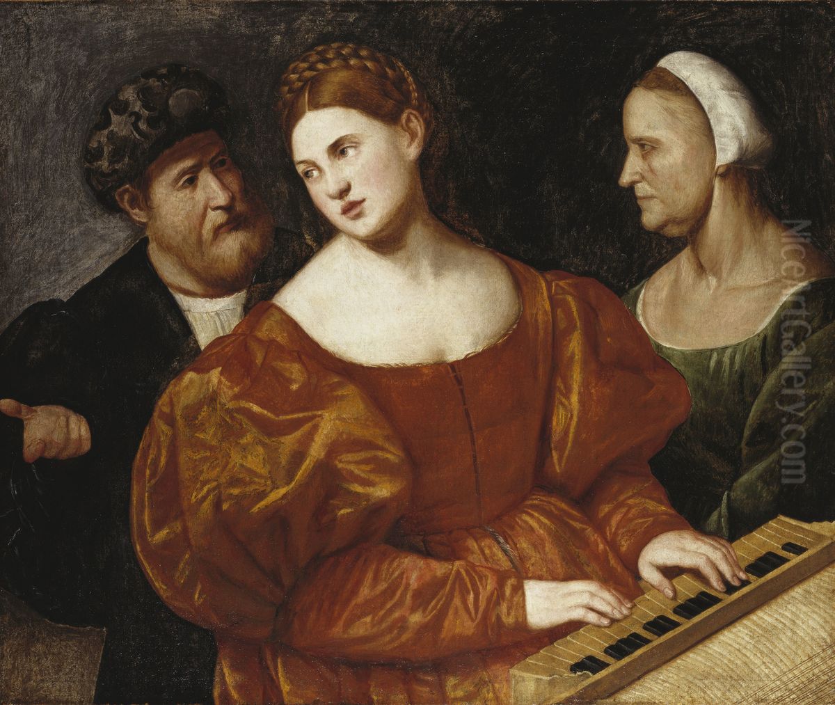 A Concert Oil Painting by Bernardino Licinio