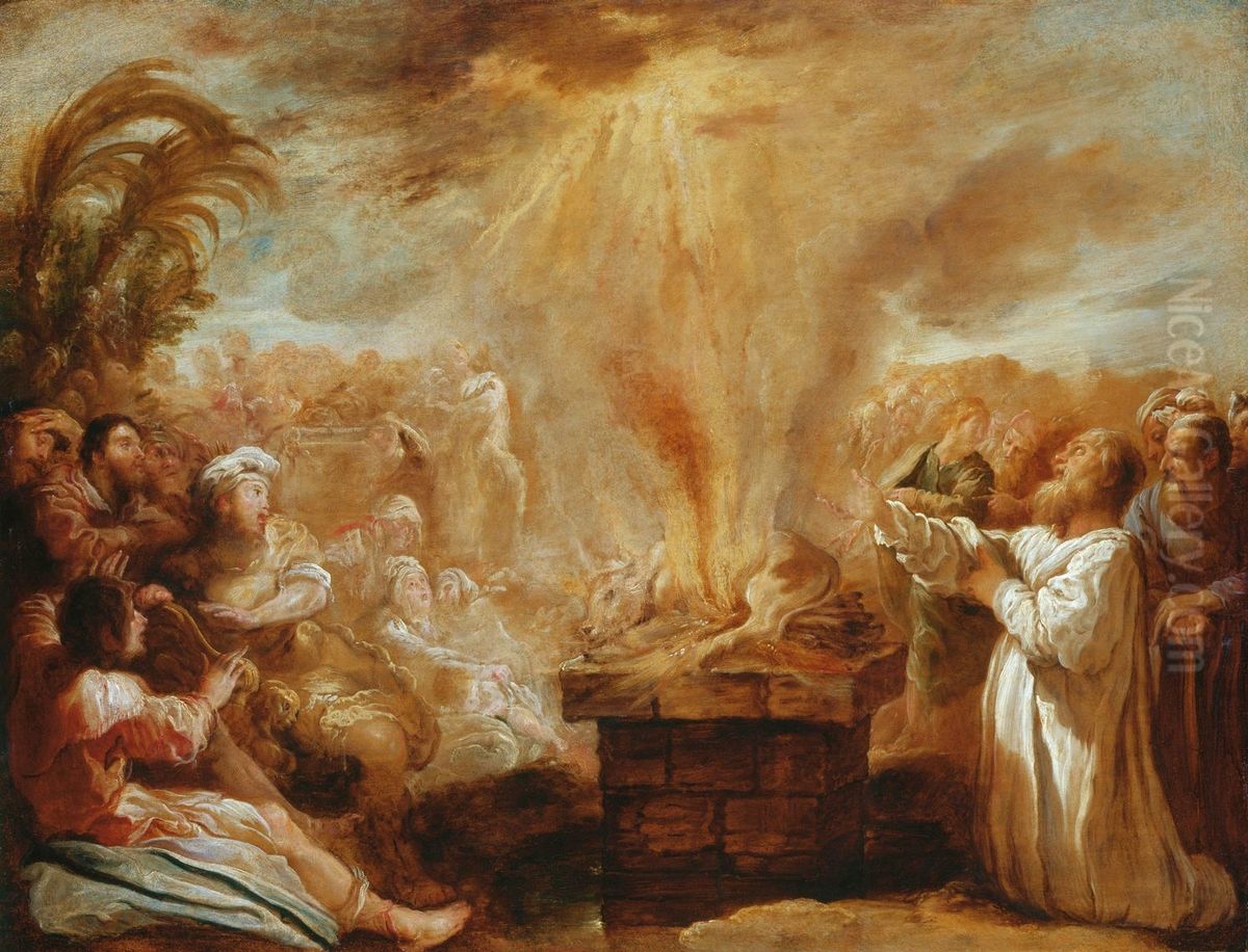 The Sacrifice of Elijah Before the Priests of Baal Oil Painting by Domenico Fetti