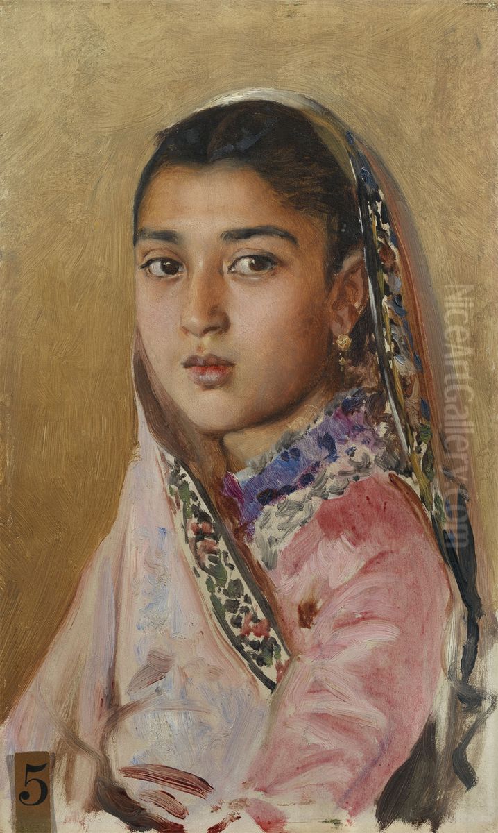 Sirinbai Ardeshir Oil Painting by Rudolf Swoboda
