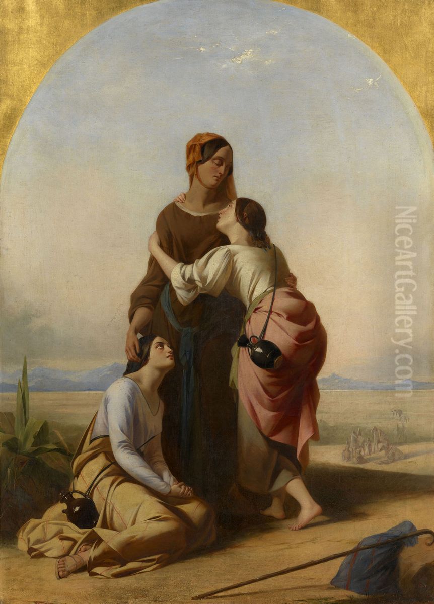 Naomi with her Daughters-in-Law Oil Painting by Henry Nelson O'Neil