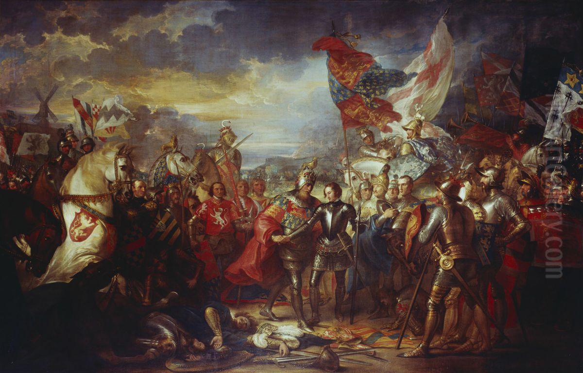 Edward III with the Black Prince after the Battle of Crecy Oil Painting by Benjamin West