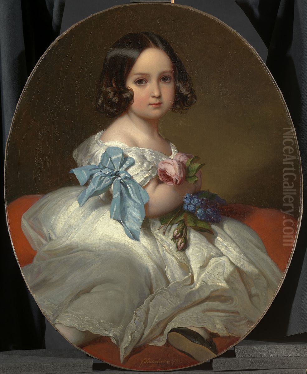 Princess Charlotte of Belgium (1840-1927) Oil Painting by Franz Xavier Winterhalter