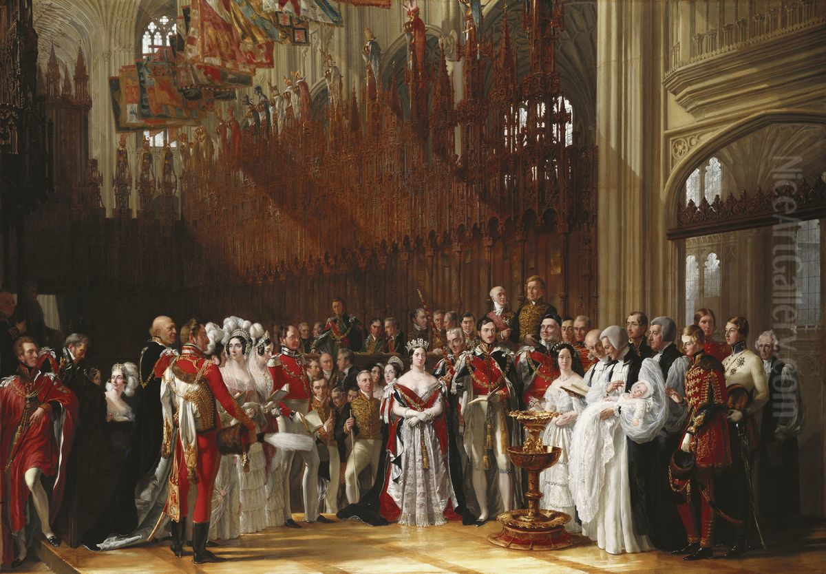 The Christening of The Prince of Wales, 25 January 1842 Oil Painting by George Hayter