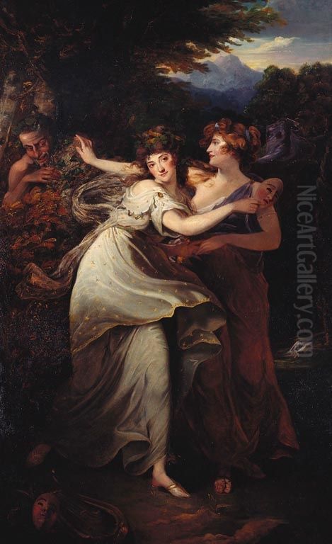 Mrs Jordan (1761-1816) as the Comic Muse Oil Painting by John Hoppner