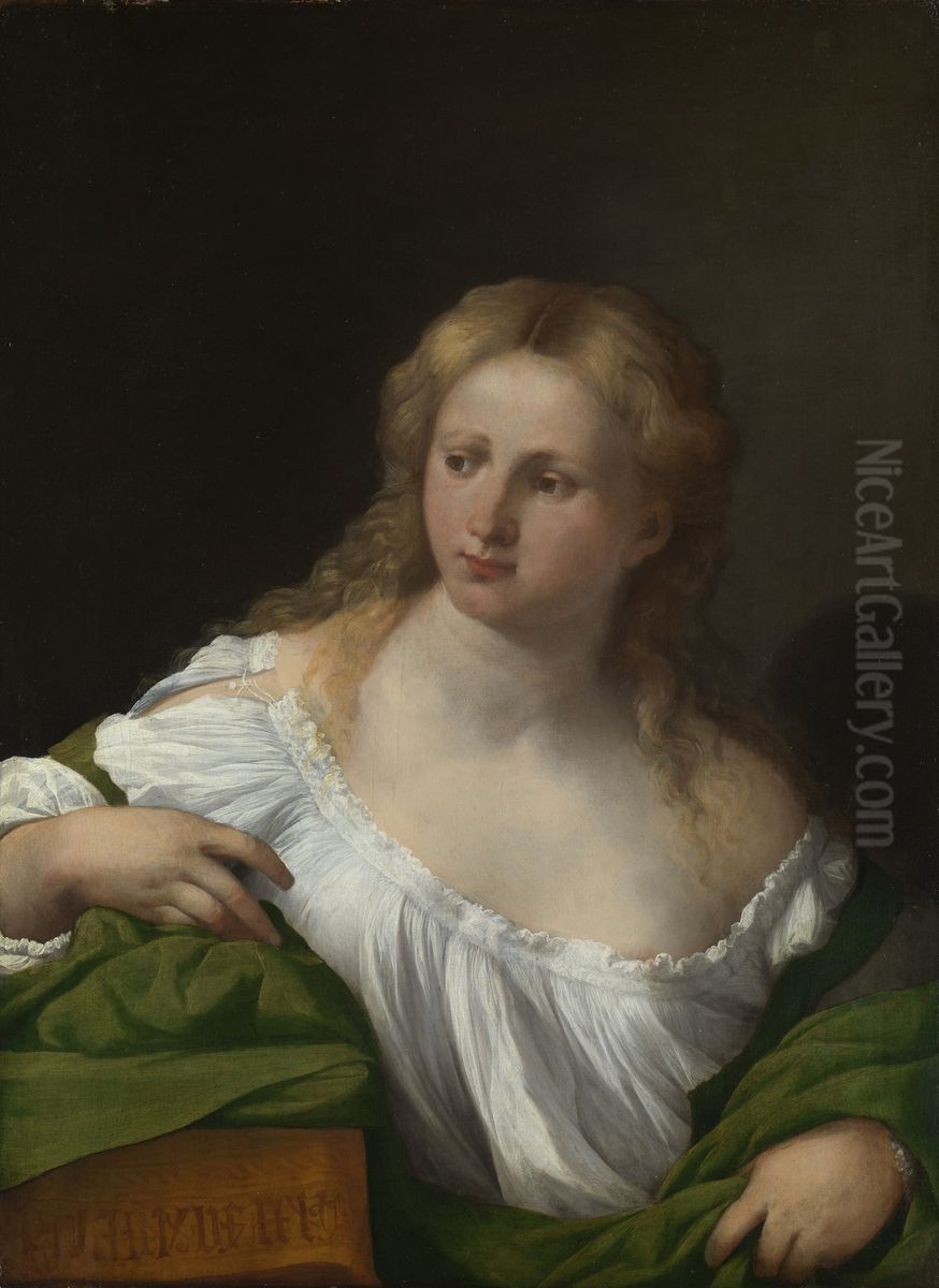 A Sibyl Oil Painting by Palma Vecchio