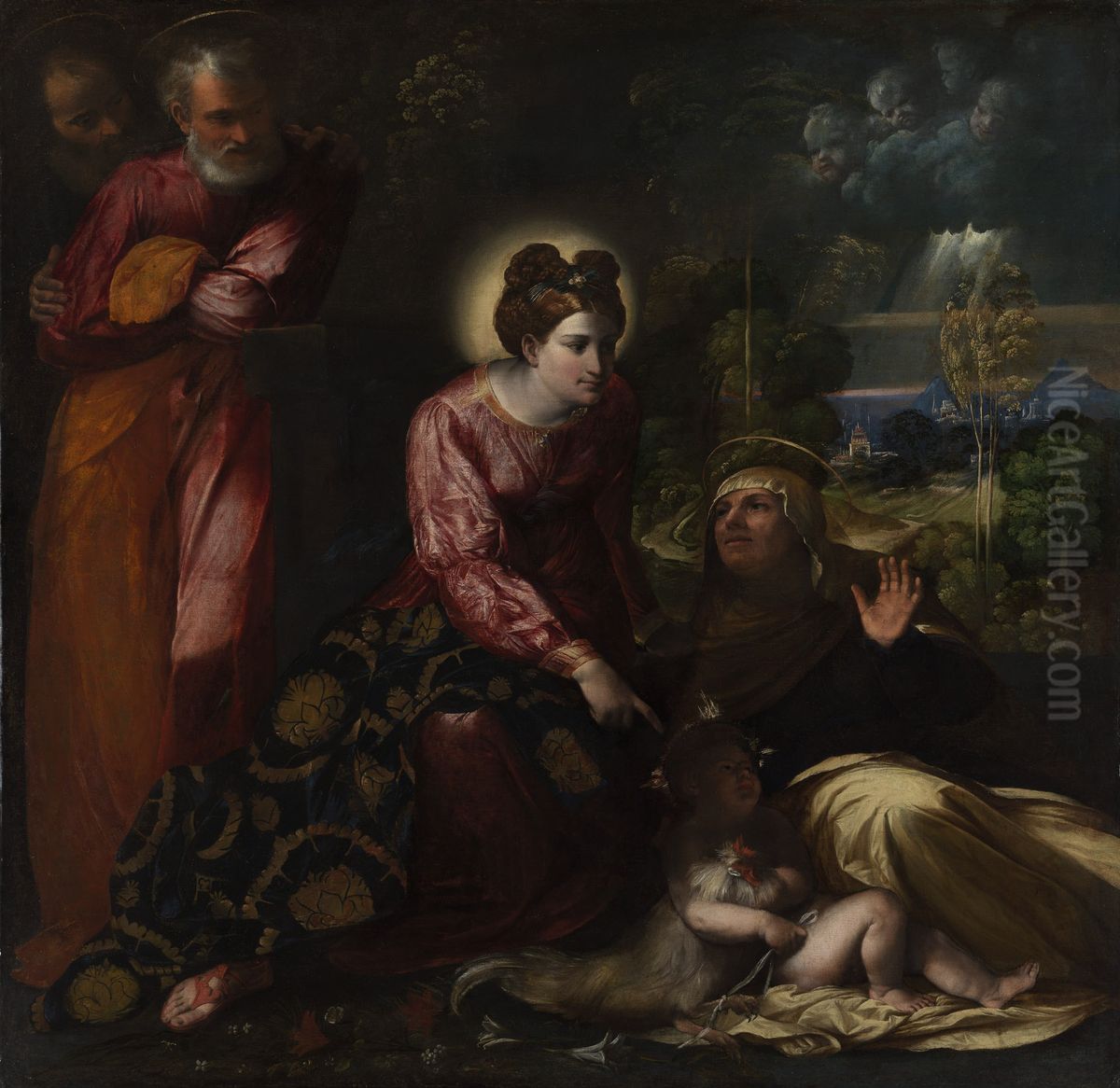 The Holy Family Oil Painting by Dosso Dossi