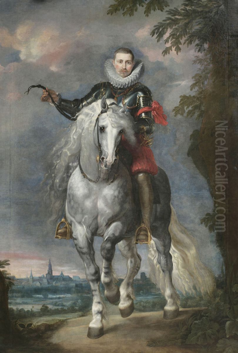 Portrait of Don Rodrigo Calderon on Horseback (1577/8-1625) Oil Painting by (studio of) Rubens, Peter Paul