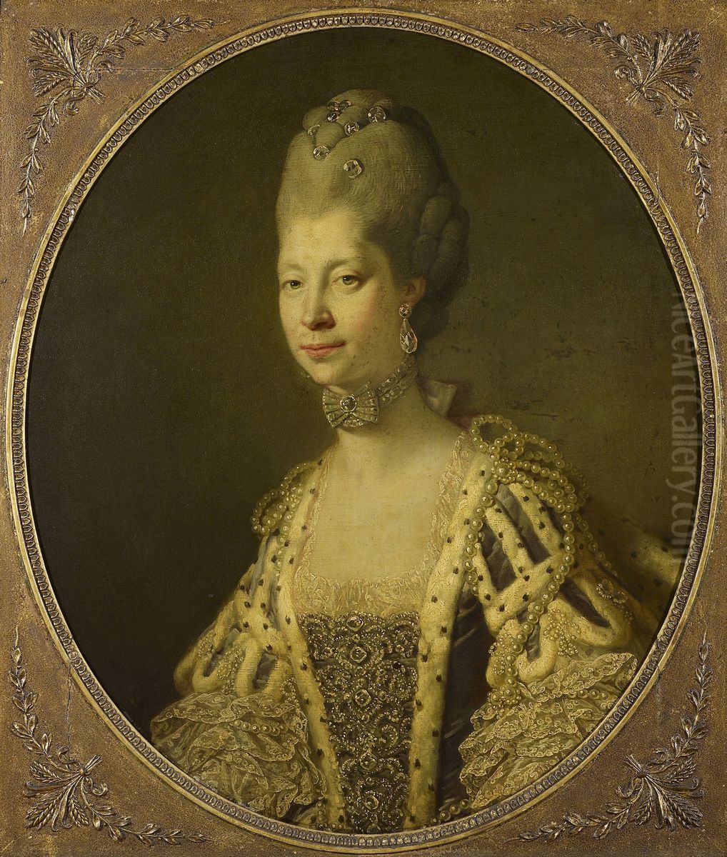 Queen Charlotte (1744-1818) Oil Painting by Johann Zoffany